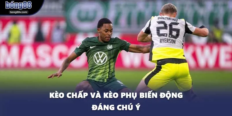 Kèo chấp và kèo phụ biến động đáng chú ý